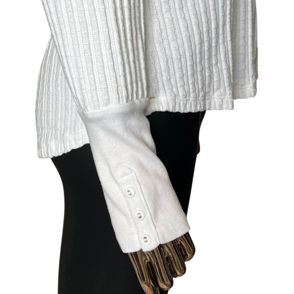 Sundance Cream Ribbed Henley Top - Picture 7 of 10